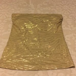 Express gold zebra tube top